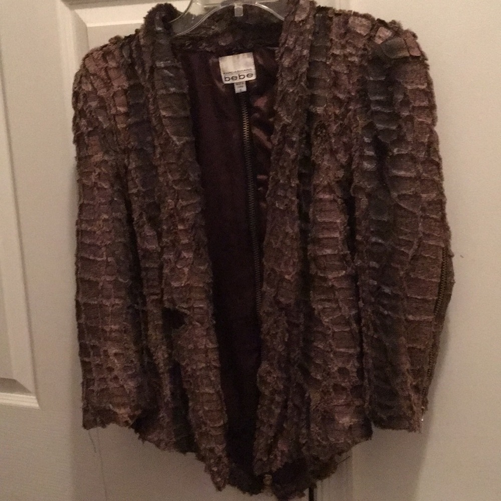 Faux fur zipper jacket by Bebe